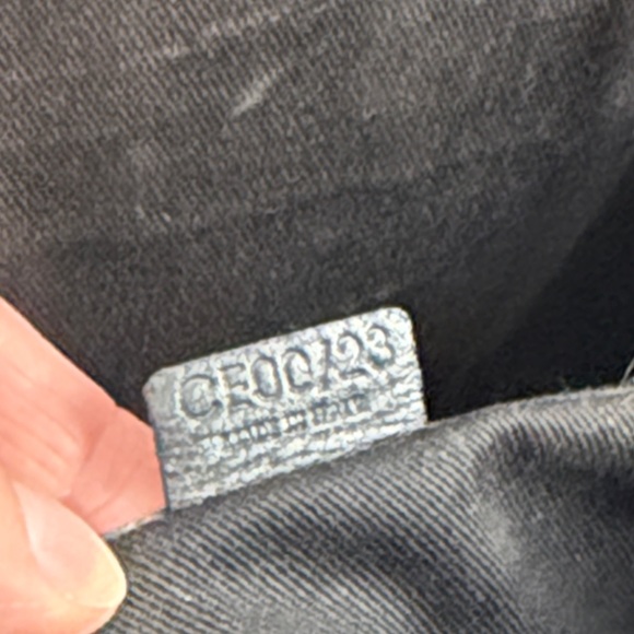 Celine Vintage CELINE Macadam Canvas Boogie Hand Bag Dark Brown Black Silver - Picture 12 of 13